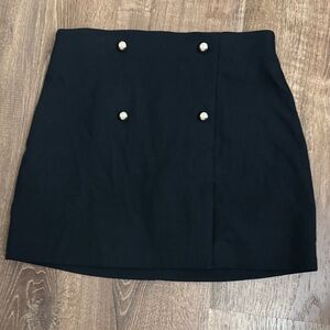 H&M Chic Black Mini Skirt with Gold Accents